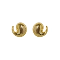 Klassische 18k vergoldete Messingohrringe im Komma-Design mit polierter Spiral-Tropfenform - Gold
