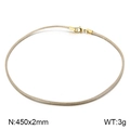 Hellbeige geflochtene Lederhalskette mit goldenem Karabinerverschluss, Länge 450 mm - Goldene Schnalle Beige Seil (KN201943-Z)
