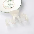 Pinza para el pelo minimalista blanco perla ondulada para mujer de acetato - Pinza Ondulada / Blanco Iridiscente Nacarado