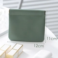 Grüne Mini-Kosmetiktasche aus PU-Leder mit Schnappverschluss, Maße 12cm mal 11cm - Großes Olivgrün