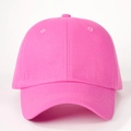 Detail view of pink cotton baseball cap with six-panel structure and breathable eyelets - One Size / Bright Pink