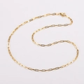 Collar minimalista de cadena de clip dorado con brillo metálico sobre fondo blanco - 45cm / Dorado