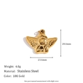 18K gold plated stainless steel angel pendant with precise 23.6mm measurements - Cupid Angel Pendant