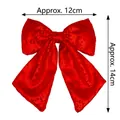 Red sequin Christmas bow ornament, 12cm x 14cm size feature on white background - 12*14cm (No Filling) / Red