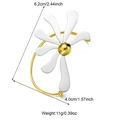Detailed dimensions of silver and gold petal brooch with 6.2cm length and 11g weight - Gold Silver Contrast Flower Style (E01289G)