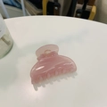 Pink translucent heart hair claw clip in acrylic finish for elegant hairstyling - Approx 6.8cm / Jelly Pink