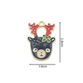 Christmas reindeer alloy pendant with red and green enamel, 2.8cm charm accessory - 2375 Red Green Deer