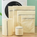 Five-piece light yellow mesh laundry bag set for delicate clothes washing protection - Small 30*40cm / 70g Fine Mesh Candy Yellow