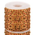 Golden stainless steel Cuban chain link with red enamel finish for DIY jewelry crafting - 1 Meter / Red