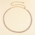 Cintura a catena dorata a tre file con strass scintillanti e chiusura regolabile - Oro 3 File di Strass