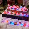 Luminous Christmas ring featuring Santa Claus and snowman with colorful LED light - 50Pcs Mixed Flash Rings