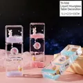 Clessidra a olio a tre strati con panda e coniglio, movimento liquido rosa e viola - Gelato - Tre Strati