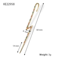 Orecchino a clip singolo a forma di fulmine con pietre arcobaleno dorate - Argento 925 / Oro-Zircone Multicolore (Singolo)