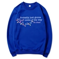 Royal blue Jingle Some Of The Way Christmas slogan sweatshirt with festive light prints - S / Blue