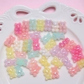 Colorful bear-shaped resin beads with a pearlescent finish for DIY jewelry crafts - Iridescent Mini Jelly Bear Beads Mixed Colors / Price per Piece