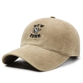 Washed khaki vintage baseball cap with New York embroidery and adjustable strap - Adjustable / Deep Beige