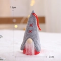 Christmas gnome ornament with grey felt hat and red stitches in 15cm height - Grey Cross Stitch Hat Red Lanyard Gnome (15cm)