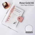 Rose gold A6 clear PVC 6-ring loose-leaf binder notebook with 90 lined pages - A6 Rose Gold Binder (without Insert)