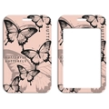 Pink butterfly pattern hard shell ID card holder with clear window and lanyard hole - Pink Butterfly Card Holder