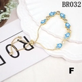 Bohemian Hamsa Hand Armband mit blauem Emaille und verstellbarer Goldkette - Blau