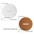 Silicone mold for round candle holders in white and brown, showing size specifications - Insert Base Mold 01