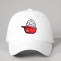 Gorra de béisbol blanca con bordado de helado colorido y correa ajustable para exterior - Talla única / Blanco