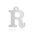 Polished stainless steel letter R pendant charm with shiny silver finish for DIY jewelry making - Letter R(LA060-Rx5)