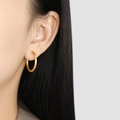 Polished 18k gold plated minimalist hoop earrings worn on ear for women fashion - Small 2.5cm / Gold