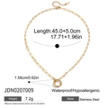 Collana a cuore in acciaio inossidabile dorato, chiusura a molla, catena 45 cm e pendente - Stile Dorato con Ciondolo Rotondo (JDN0207009)