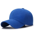 Minimalist navy blue cotton twill baseball cap with soft top and curved brim - Adjustable / Sapphire Blue
