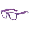 Fashionable purple frame glasses with metal rivets and transparent lenses for adults - Purple