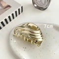 Polished golden liquid metal butterfly hair claw clip for women's elegant hairstyles 7cm size - Streamlined Wave / 7cm / Gold