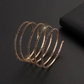 Elegant rose gold multi-layer spiral bracelet with micro-paved black rhinestones - Multi-Layer / Gold Black