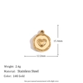 Hammered Texture Heart Pendant - Gold