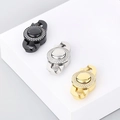 Chiusure per gioielli a doppio foro in acciaio inossidabile nero, argento e oro con strass - Con Strass 9mm / Color Acciaio