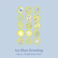 Ice blue epoxy resin sealing stickers with floral and butterfly patterns for scrapbooking - Ice Blue Message