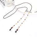 Elegant glasses chain with daisy flowers, black beads, and gold clasps for women - 1055 (Black Bead Daisy)