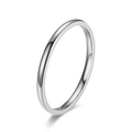 Minimalist 2mm stainless steel band ring with a high-polished silver mirror finish - US 5 / Silver