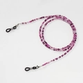 Colorful beaded glasses chain with purple and pink beads and non-slip rubber loops - Style 7 (Pink Purple Transparent)