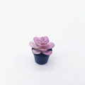 Miniature purple succulent plant in a black pot for dollhouse decor, white background - 13mm*23mm / Black Pot Purple Water Lily