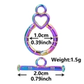 Cierre OT corazón de acero inoxidable arcoíris para joyas DIY con medidas y peso exactos - Arcoíris