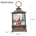 Lanterna natalizia retrò in bronzo con Babbo Natale e albero, altezza 13,5 cm - Babbo Natale