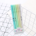 Set of 6 Morandi color gel pens in blue and green tones stored in a white mesh basket - 6 Pcs/Box / Green Series