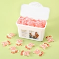 Capsules de lessive 5-en-1 roses et oranges, présentées dans un seau en plastique blanc - Ours Rose Rouge 30 Capsules en Boîte