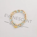 Collana di perle con pietre azzurre, perle e chiusura magnetica dorata - Bracciale con Perline Naturali + Perla d'Acqua Dolce con Chiusura Magnetica