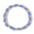 Sky blue beaded bracelet with golden metallic accents in a polished minimalist style - Sky Blue and Gold