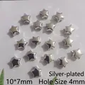 White K-gold color 10x7mm star CCB beads with 4mm large hole for DIY jewelry making - 10*7mm / White K Star