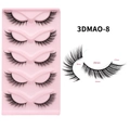 5 pairs of 3D cat-eye wispy false eyelashes with 17mm outer length for winged look - 3DMAO-8