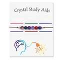 Multicolor Kristall Lernhilfe Armband mit Rhodonit und Amethyst auf Beschreibungskarte - FK1080/Kristall-Lernhilfen