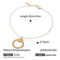 Collana in acciaio inossidabile placcato oro 18k con pendente a spirale e misure 45+5 cm - Collana a Cerchio Texturizzata Dorata (JDNW2403085)